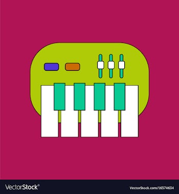 Flat icon design collection children musical vector image