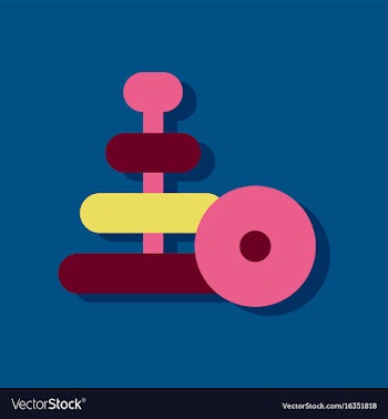 Flat icon design collection children ring toy in vector image