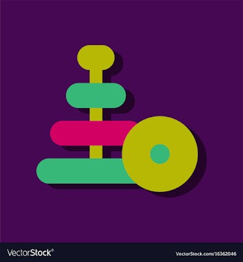 Flat icon design collection children ring toy in vector image