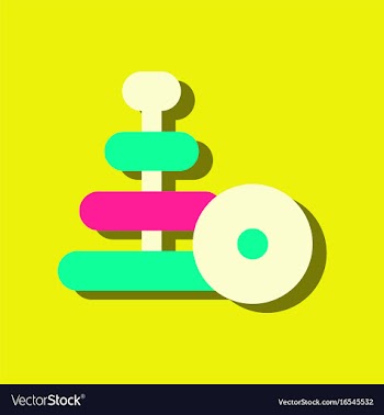 Flat icon design collection children ring toy in vector image