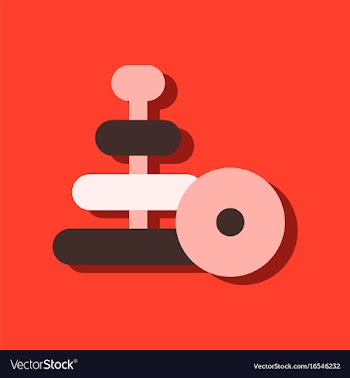 Flat icon design collection children ring toy in vector image