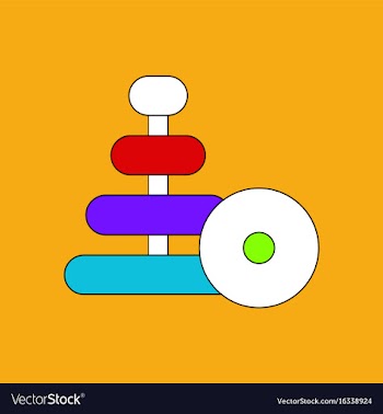 Flat icon design collection children ring toy vector image