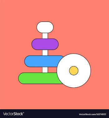 Flat icon design collection children ring toy vector image