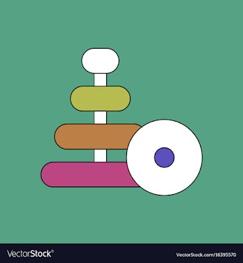 Flat icon design collection children ring toy vector image
