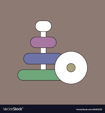 Flat icon design collection children ring toy vector image