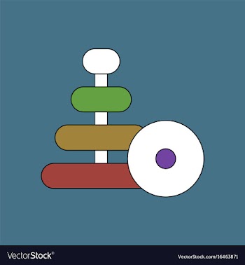 Flat icon design collection children ring toy vector image