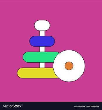 Flat icon design collection children ring toy vector image