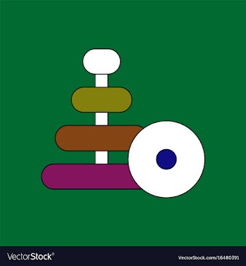 Flat icon design collection children ring toy vector image