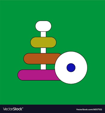 Flat icon design collection children ring toy vector image