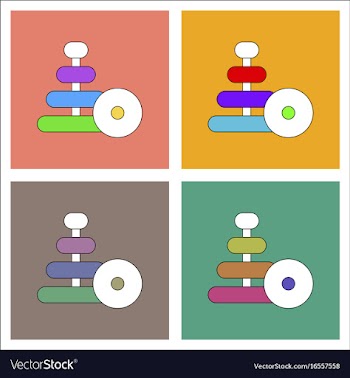 Flat icon design collection children ring toy vector image