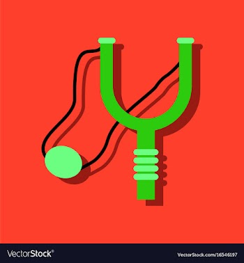 Flat icon design collection children slingshot in vector image