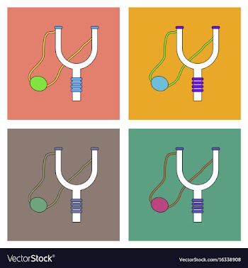 Flat icon design collection children slingshot vector image
