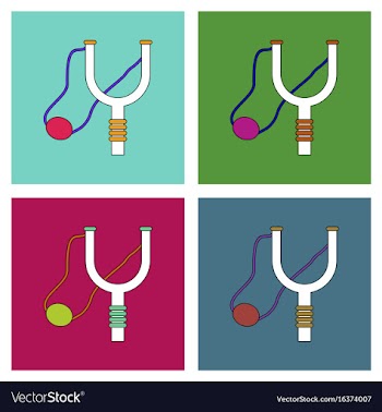 Flat icon design collection children slingshot vector image