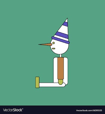 Flat icon design collection children toy pinocchio vector image