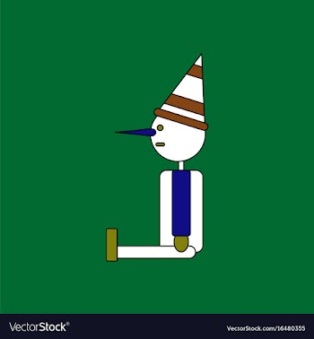 Flat icon design collection children toy pinocchio vector image