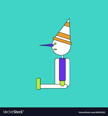Flat icon design collection children toy pinocchio vector image