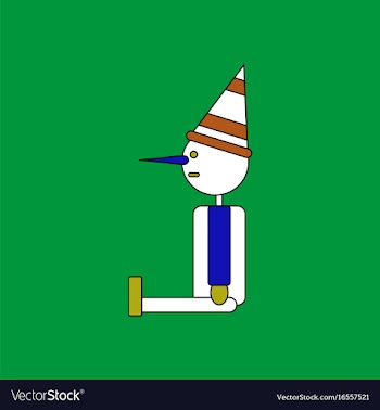 Flat icon design collection children toy pinocchio vector image