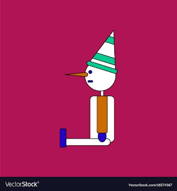 Flat icon design collection children toy pinocchio vector image