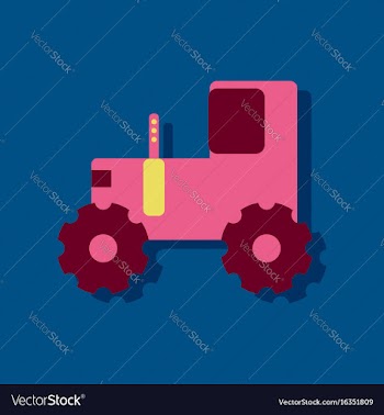 Flat icon design collection children tractor vector image