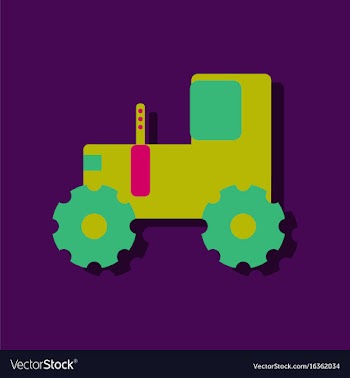 Flat icon design collection children tractor vector image