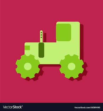 Flat icon design collection children tractor vector image