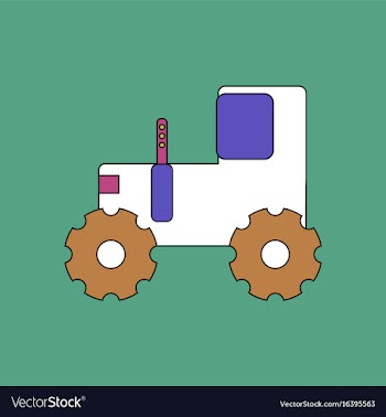 Flat icon design collection children tractor vector image