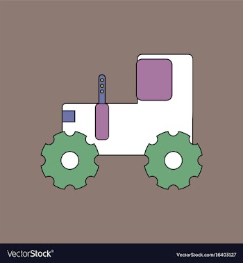 Flat icon design collection children tractor vector image