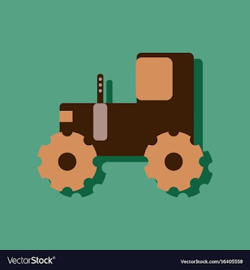 Flat icon design collection children tractor vector image
