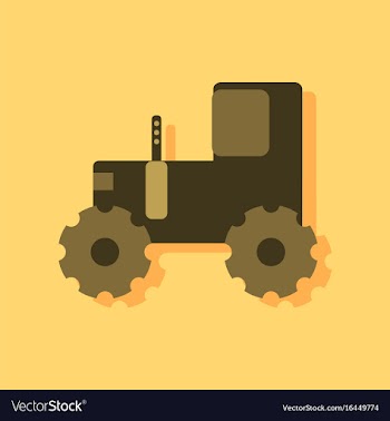 Flat icon design collection children tractor vector image