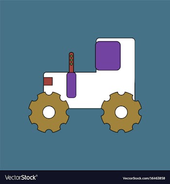 Flat icon design collection children tractor vector image