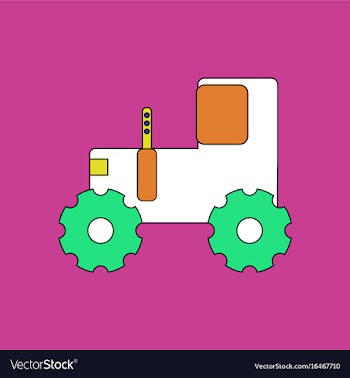 Flat icon design collection children tractor vector image