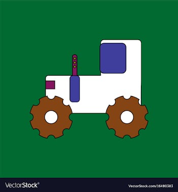 Flat icon design collection children tractor vector image