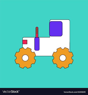 Flat icon design collection children tractor vector image