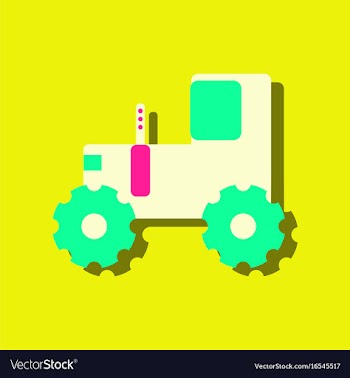 Flat icon design collection children tractor vector image