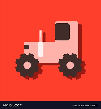 Flat icon design collection children tractor vector image