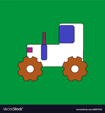 Flat icon design collection children tractor vector image