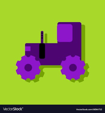 Flat icon design collection children tractor vector image
