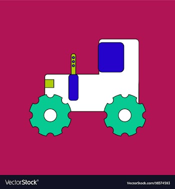 Flat icon design collection children tractor vector image