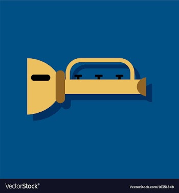 Flat icon design collection children trumpet in vector image