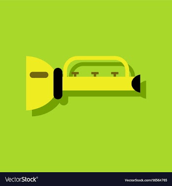 Flat icon design collection children trumpet in vector image