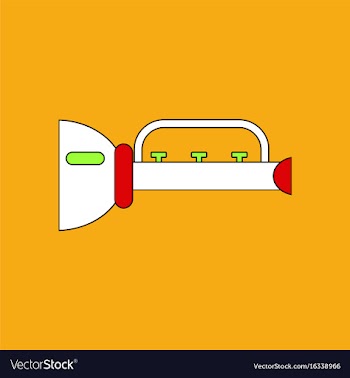 Flat icon design collection children trumpet vector image
