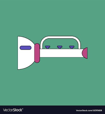 Flat icon design collection children trumpet vector image