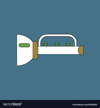 Flat icon design collection children trumpet vector image