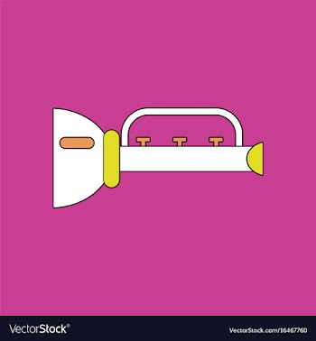 Flat icon design collection children trumpet vector image