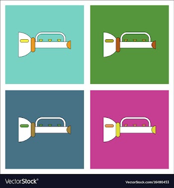 Flat icon design collection children trumpet vector image