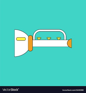 Flat icon design collection children trumpet vector image