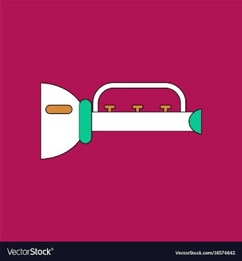 Flat icon design collection children trumpet vector image