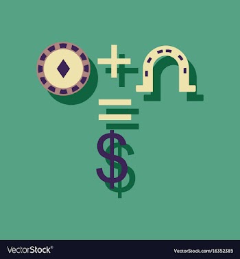 Flat icon design collection chip horseshoe dollar vector image