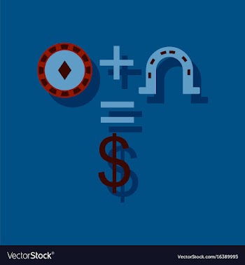 Flat icon design collection chip horseshoe dollar vector image