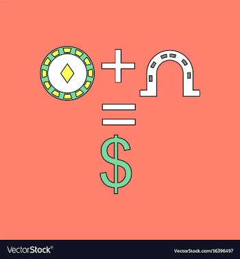 Flat icon design collection chip horseshoe dollar vector image